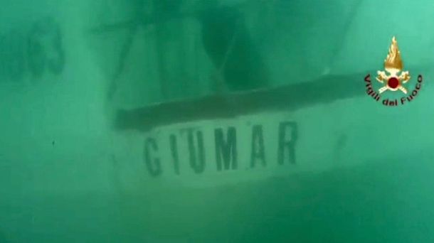 Il relitto del peschereccio Giumar