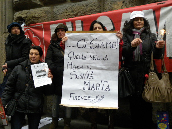 Alcune lavoratrici della mensa di Santa Marta