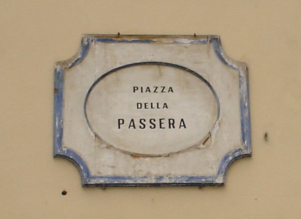 La targa di Piazza della Passera (fonte: Wikipedia)