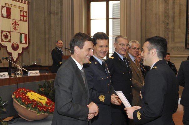 da sinistra il rettore Tesi, i generali Valente e Cormio, il professor Bozzo