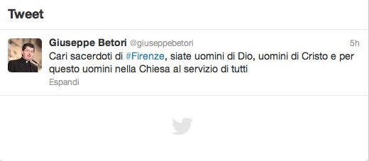 Il primo "cinguettio" di Betori