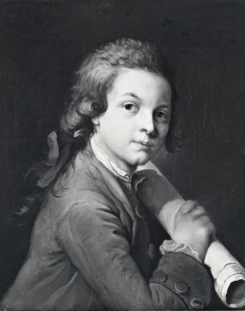Ritratto di Wolfgang Amadeus Mozart a quattordici anni di Pompeo Batoni