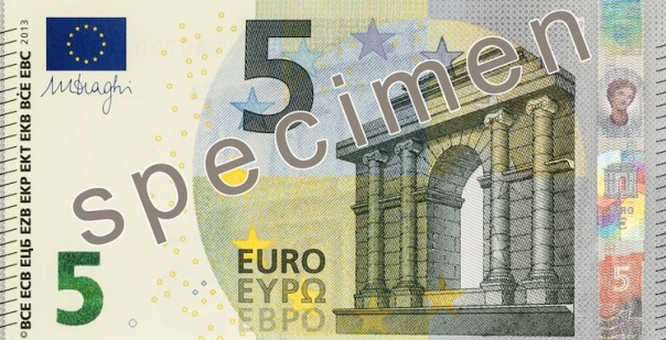 La nuova banconota da 5 euro