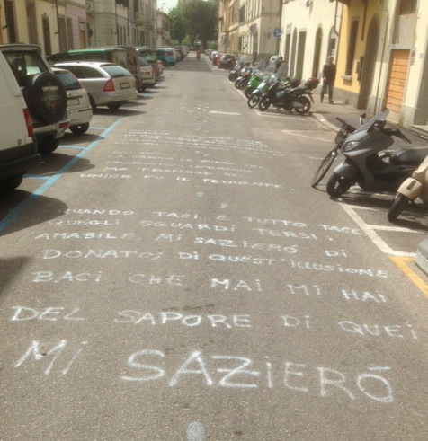 La poesia sull'asfalto di via Rinuccini