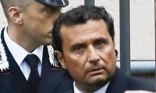L'ex comandante della Concordia Francesco Schettino durante l'udienza preliminare di Grosseto