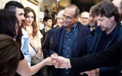 Leonardo Pieraccioni e Carlo Conti all'anteprima del film