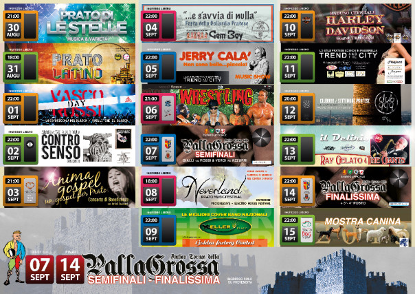 Il calendario con tutti gli appuntamenti