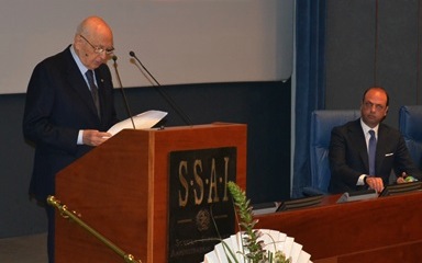 Il presidente Napolitano e il ministro dell'Interno Alfano