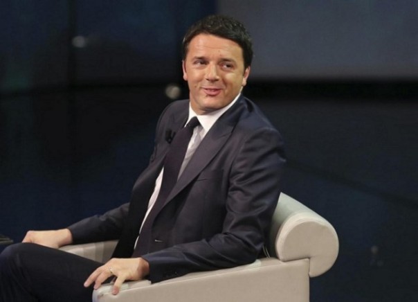 Matteo Renzi negli studi di Piazzapulita su La7
