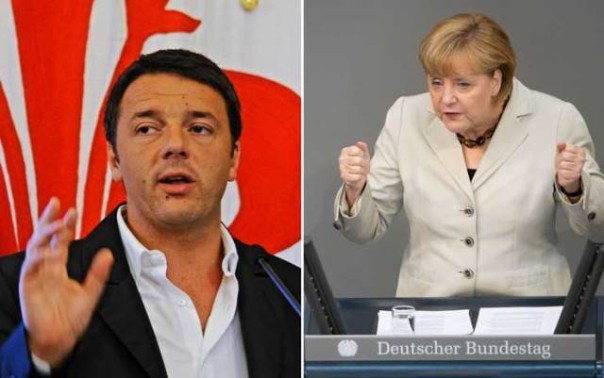 Matteo Renzi e Angela Merkel