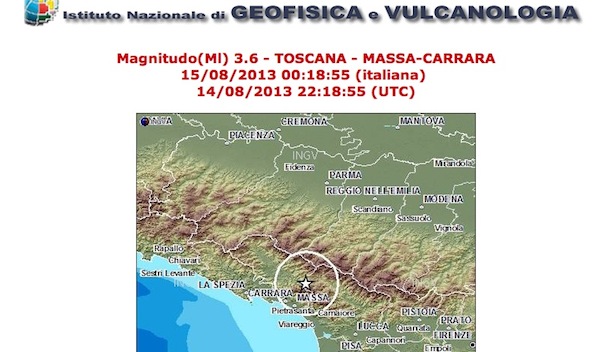 Terremoto in Versilia