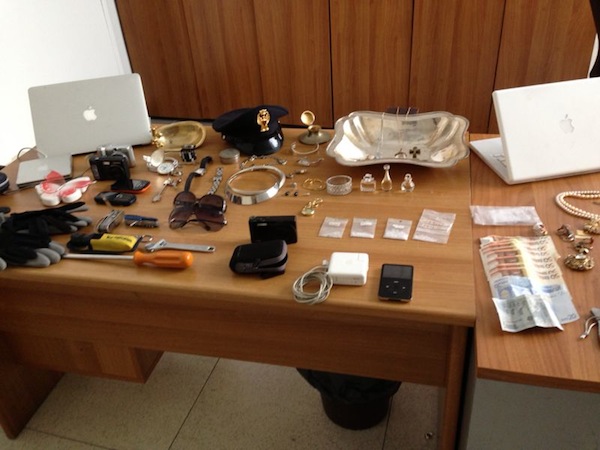 Parte della refurtiva recuperata