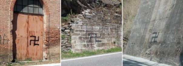 Lo sdegno per le svastiche a Sant'Anna di Stazzema