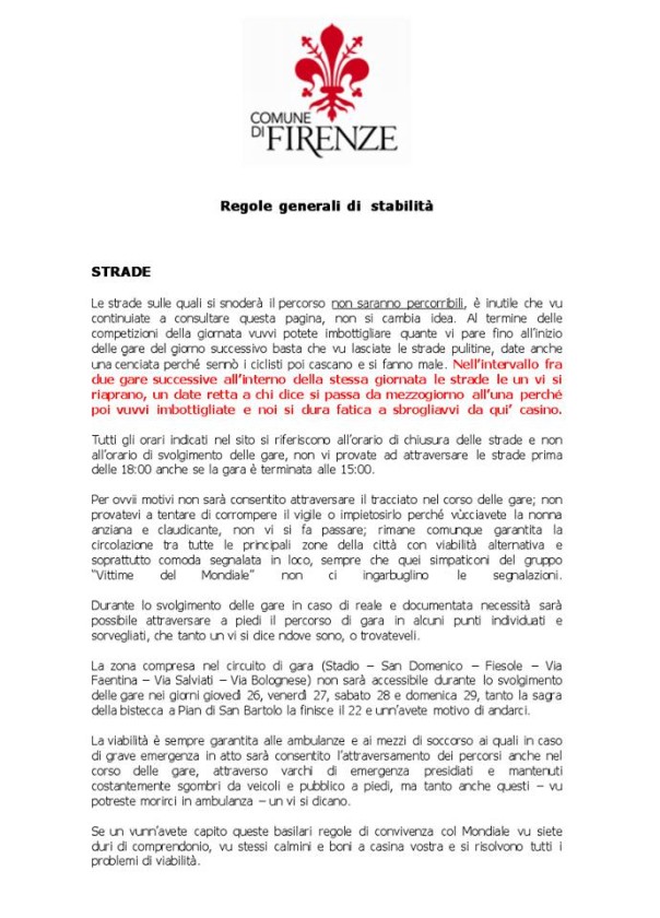 La delibera sui mondiali "leggermente ritoccata"