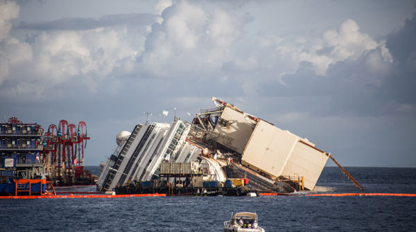 L'operazione di parbuckling per la Costa Concordia
