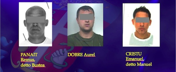 Alcuni dei ladri rumeni arrestati