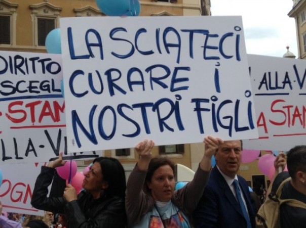 I cartelli esposti dai manifestanti durante il corteo fiorentino pro-Stamina