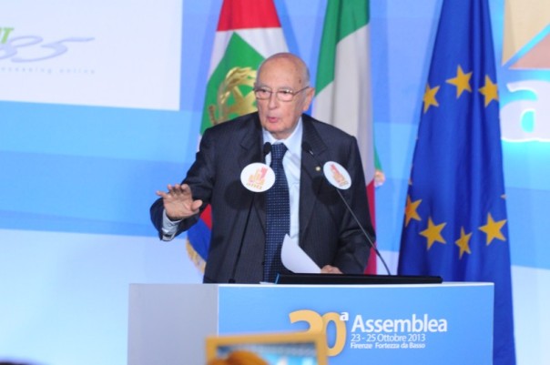 Il presidente della Repubblica Giorgio Napolitano a Firenze