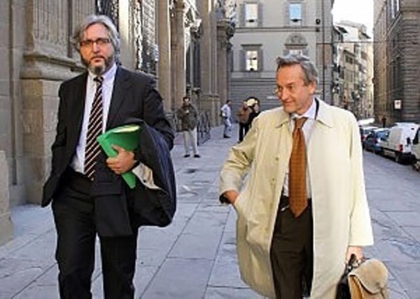 Alberto Formigli con il proprio avvocato Lucibello