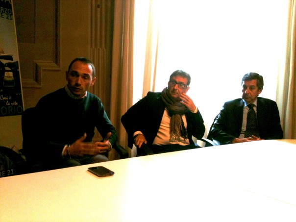 Da sinistra il sindaco di Campi Emiliano Fossi, l'ad di H Financial Andrea Massagli e il curatore nominato dal Tribunale Silvio De Lazzer