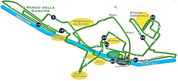 Il percorso della Firenze Marathon del 24 novembre 2013