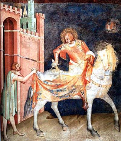 san Martino nell'affresco di Simone Martini (Assisi)