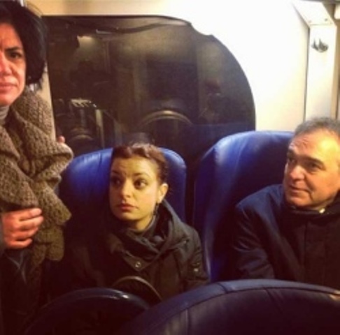 Rossi in viaggio con i pendolari toscani