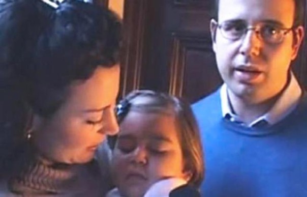 Sofia con i genitori Guido e Caterina