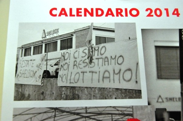 Uno dei 12 scatti della protesta degli operai di Castelfiorentino