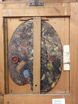 Il retro dell'opera di Chierici