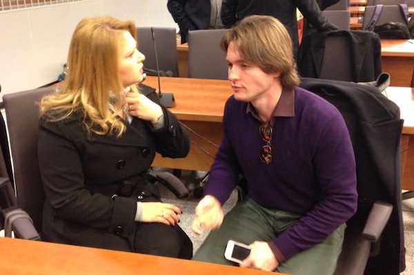 Raffaele Sollecito stamani in attesa della sentenza 