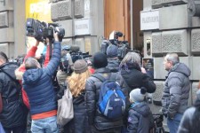 Davanti a Palazzo Ruspoli (foto Riccardo Sanesi)