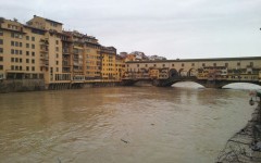L'Arno in piena agli Uffizi