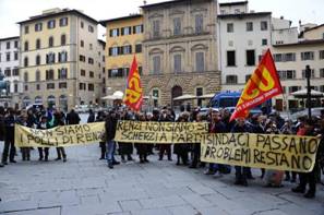 Manifestazione sindacale davanti a Palazzo Vecchio 2