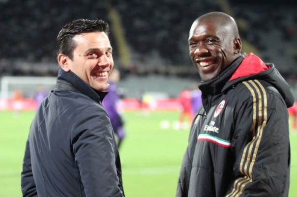 Montella nel pre-partita sorride insieme a Seedorf