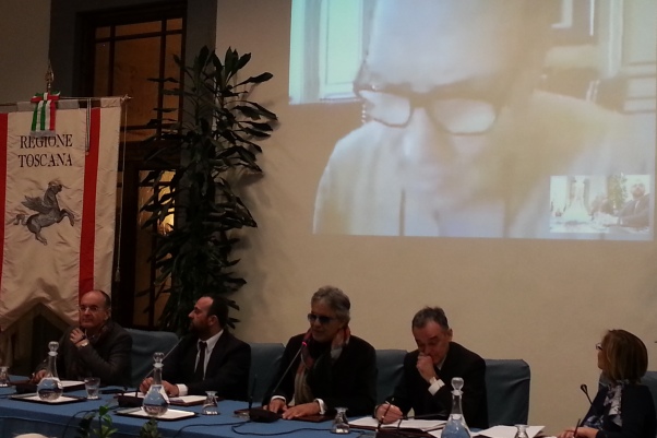 Un momento della presentazione Teatro del Silenzio 2014