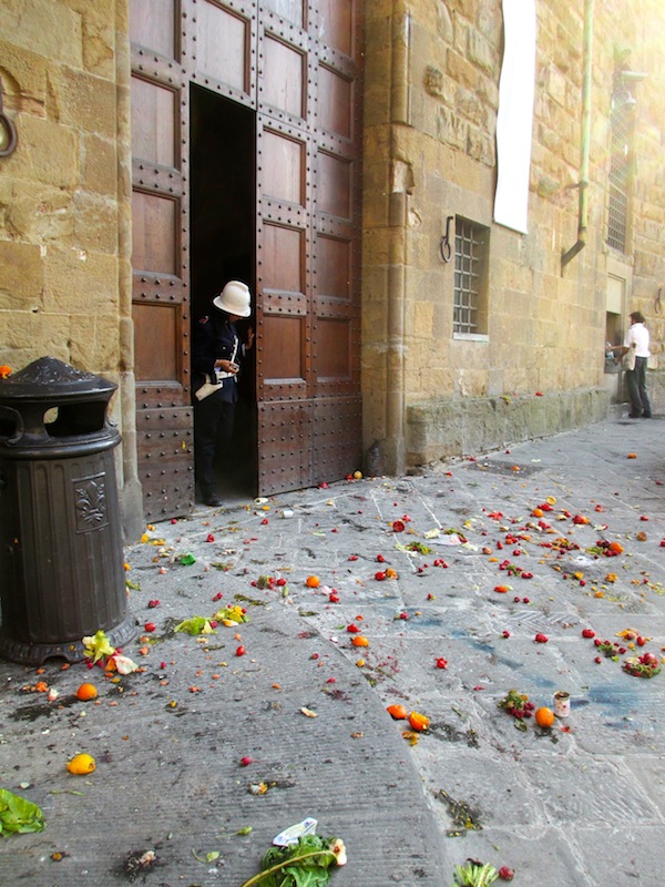 Palazzo Vecchio dopo il corteo