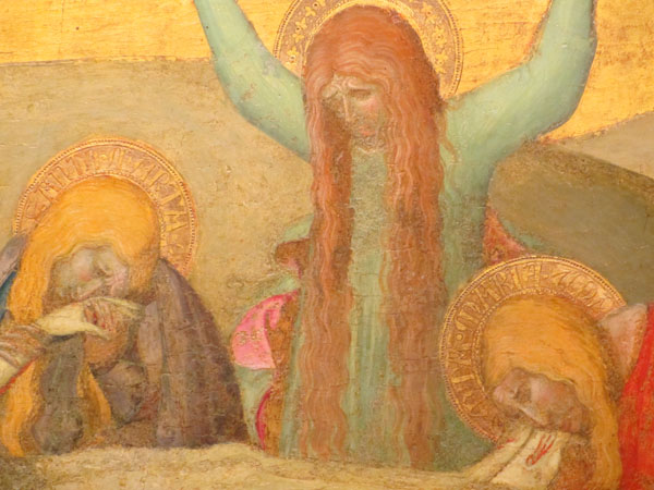 Ambrogio Lorenzetti (1319 - 1348), Compianto sul Cristo morto (part.), Siena, Pinacoteca Nazionale.