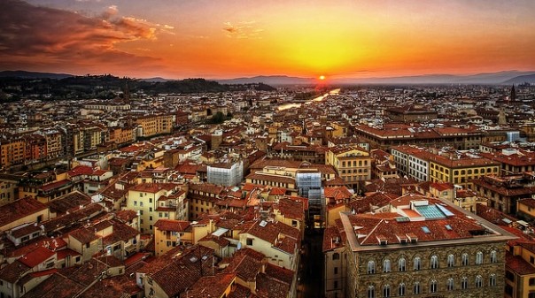 Una veduta panoramica dall'alto di Firenze