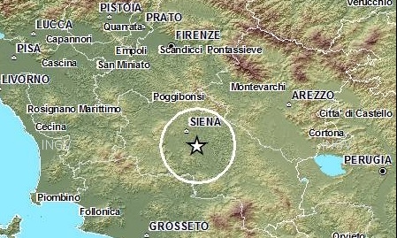Scossa di terremoto nel senese