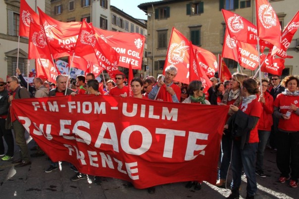 Una recente manifestazione Fiom a Firenze