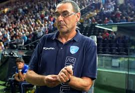 L'allenatore dell'Empoli, Sarri, avvilito a fine partita