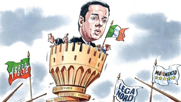 La vignetta di Matteo Renzi sul Financial Times