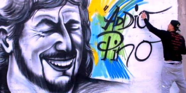 Pino Daniele, un graffito omaggio al cantautore