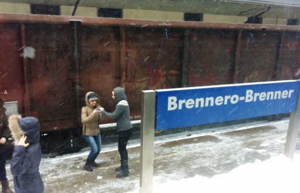 Treno della Memoria, foto ricordo durante una sosta al Brennero