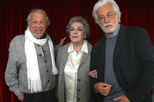 Luca Ronconi (a destra) con Anna Proclemer e Giorgio Albertazzi