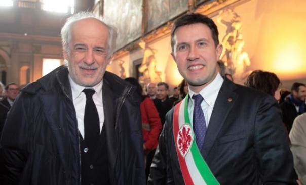 Il sindaco Dario Nardella con l'attore Toni Servillo
