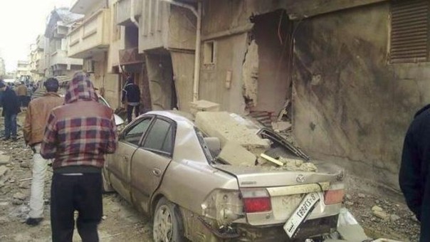 La città di Derna bombardata