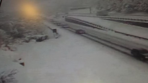 L'Autosole nel tratto appenninico, alle 12,30 di oggi giovedì 5 febbraio