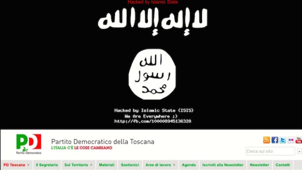 La bandiera dell'Isis è apparsa sul sito web del Pd della Toscana